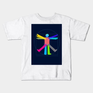 Vitruvian man, illustration, (C053/4064) Kids T-Shirt